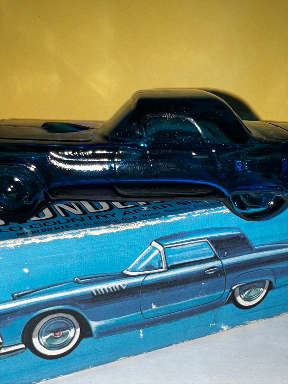 Vintage Blue Avon 1955 Ford Thunderbird Decanter Bottle with Box from the 1970’s